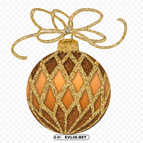 christmas yellow and gold ornament Isolated Graphic on HighQuality Transparent PNG