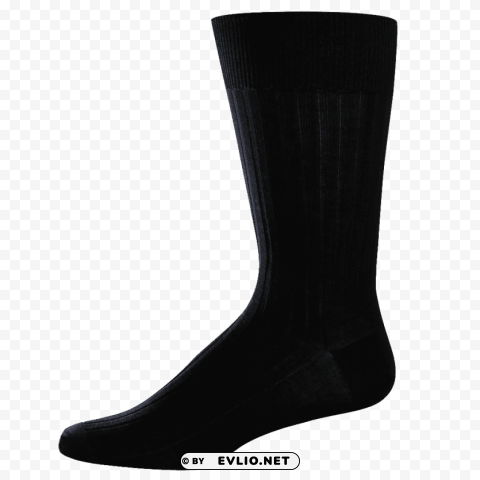 classic business black socks Isolated Item on Clear Transparent PNG