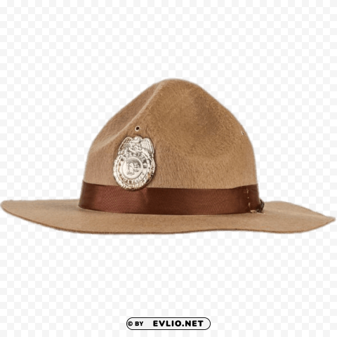 Transparent background PNG image of classic sheriff's hat Isolated Graphic on Transparent PNG - Image ID 8f998877