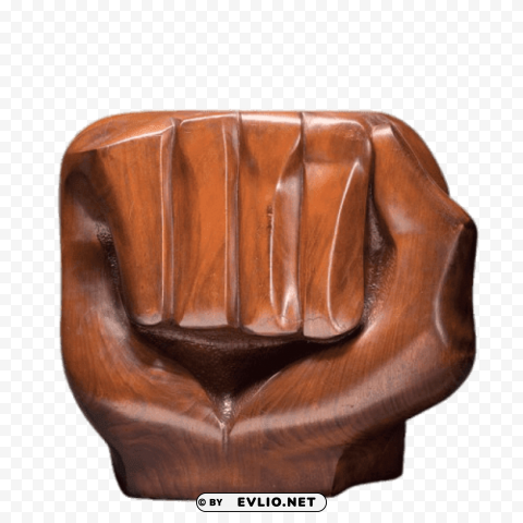 clenched fist wooden sculpture PNG with no background free download