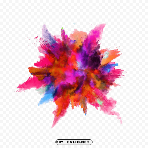 color powder explosion Transparent PNG Isolated Object Design