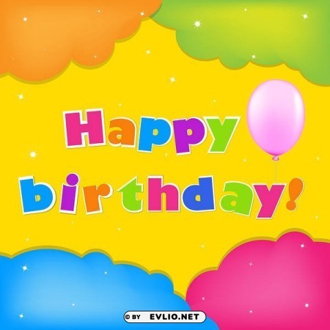 colorful happy birthday Transparent PNG illustrations