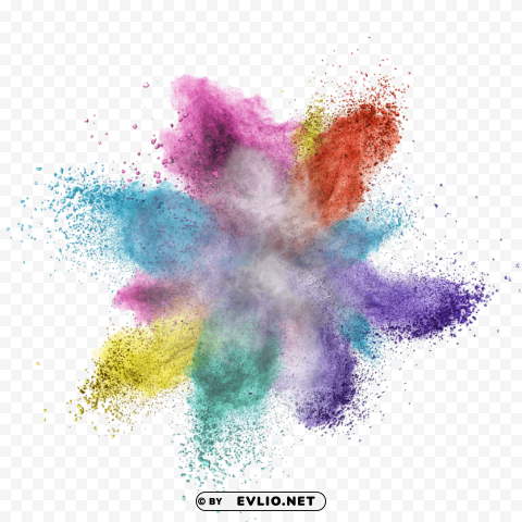 colorful powder explosion Transparent PNG images set