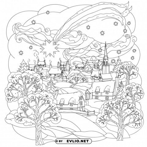 coloring pages christmas color PNG images with no background assortment