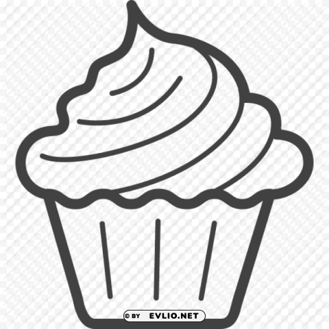 cupcake outline cake celebration christmas cupcake - muffins birthday cake Transparent Background PNG Isolated Element