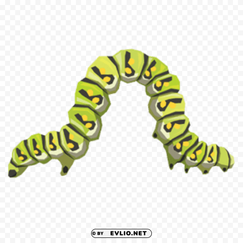 curved caterpillar PNG clipart with transparent background