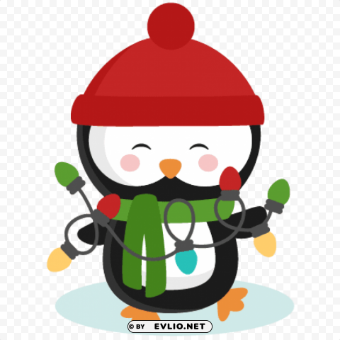 cute penguin christmas Isolated Icon on Transparent Background PNG