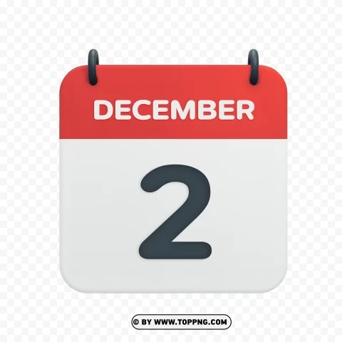 December 2nd Calendar Date Icon in Vector Transparent HD PNG images with no background comprehensive set