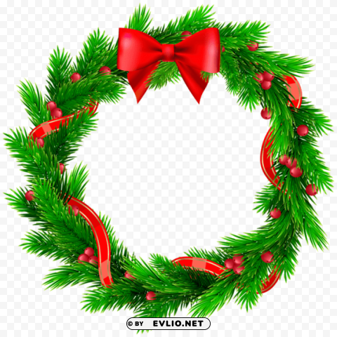 decorative christmas wreath Transparent Background Isolation in PNG Image