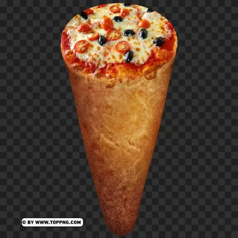 Delicious Margherita Pizza on Cone HD Transparent Image PNG free download
