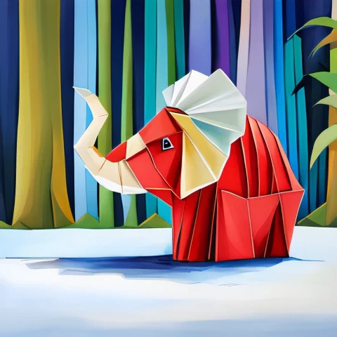 Delightful Low Poly Creation Baby Elephant with Vibrant Colors Transparent PNG images collection - Image ID 3e3ce60c