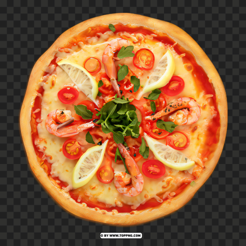 Delightful Seafood pizza Image PNG for business use