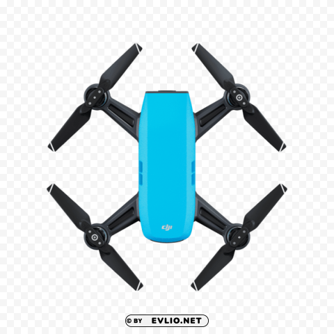 dji spark blue drone top view PNG for online use