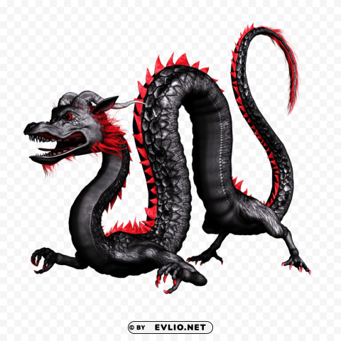 dragon chinese black and red PNG clear background PNG transparent with Clear Background ID ffdbf0fd