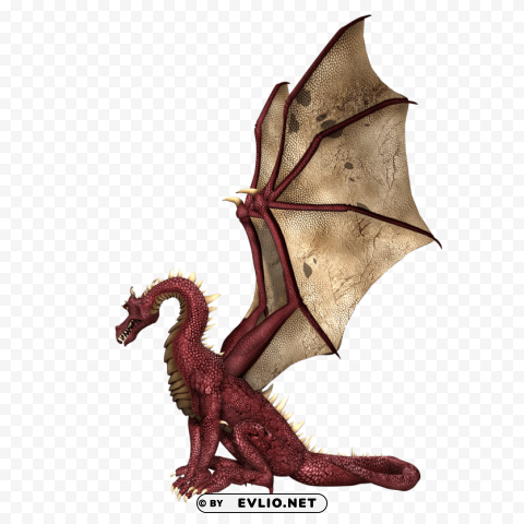 dragon red and brown wings sitting PNG file with alpha PNG transparent with Clear Background ID b9f1c90f