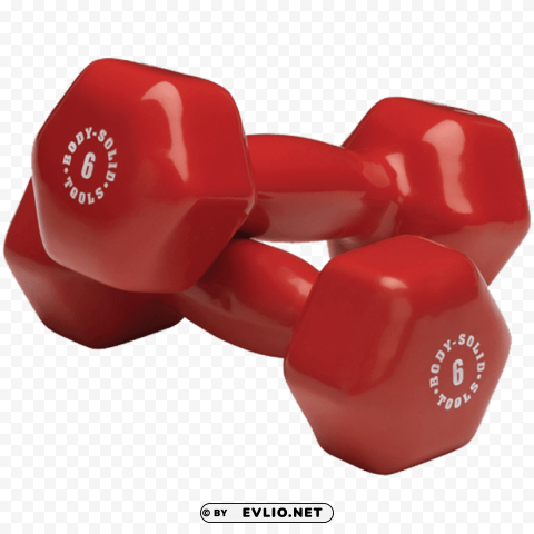dumbbells red Isolated Element with Transparent PNG Background