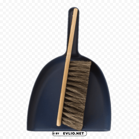 dustpan with wooden brush PNG Image Isolated with Transparent Detail