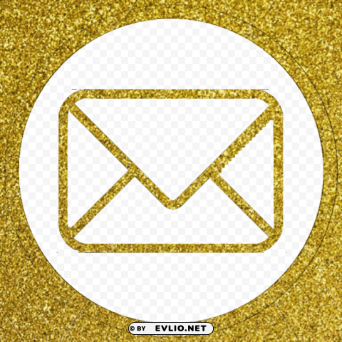 email icon gold HighResolution PNG Isolated on Transparent Background
