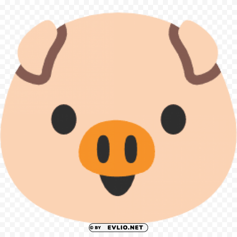 emoji android pig face PNG with clear overlay