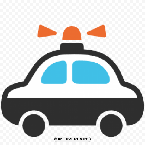 emoji android police car PNG with alpha channel for download