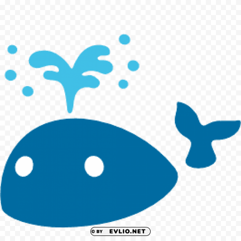 emoji android spouting whale PNG with clear background set