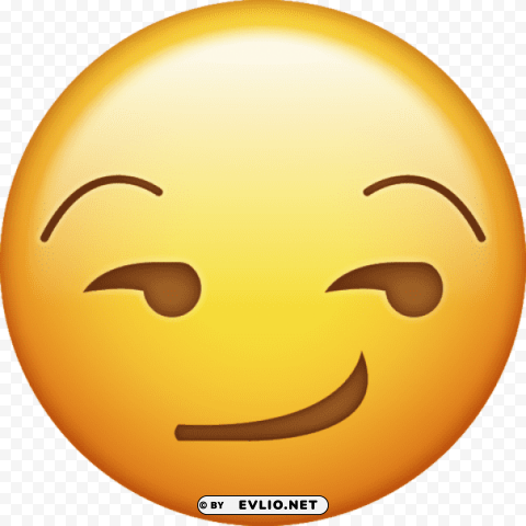 Emoji Icon Smirk Face Large HighQuality PNG With Transparent Isolation