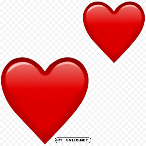 emoji red hearts double PNG with Isolated Transparency