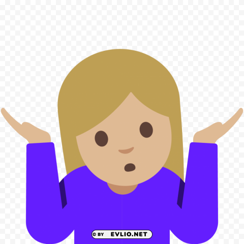 emoji shrug woman Background-less PNGs