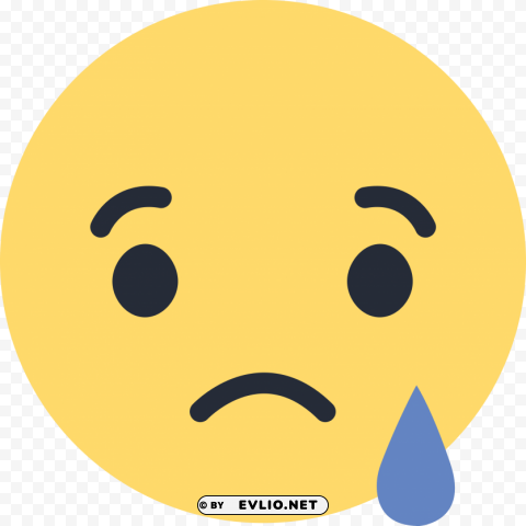 facebook sad emoji Isolated Character with Transparent Background PNG