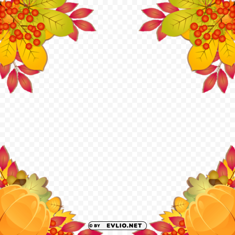 fall frame border PNG images with transparent layering