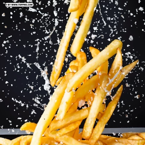 Falling French Fries background PNG images with alpha transparency wide collection