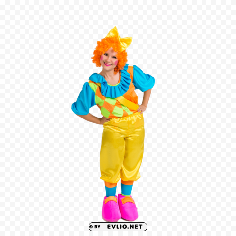 female clown's Isolated Item with Clear Background PNG