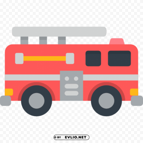fire truck PNG Graphic Isolated on Clear Background Detail