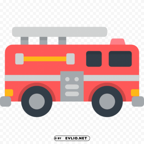 Fire Truck PNG Graphic Isolated On Clear Background Detail