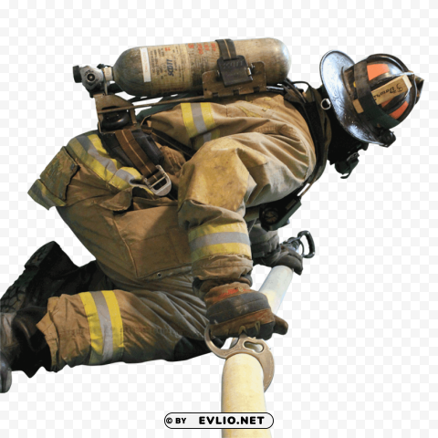 firefighter Isolated Character in Transparent Background PNG