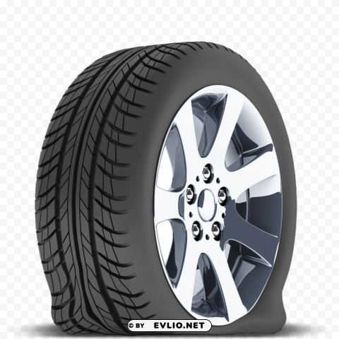 Transparent Background PNG of flat tyre Transparent PNG Isolated Object - Image ID 177d648f