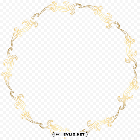 floral gold round border PNG Image Isolated with HighQuality Clarity