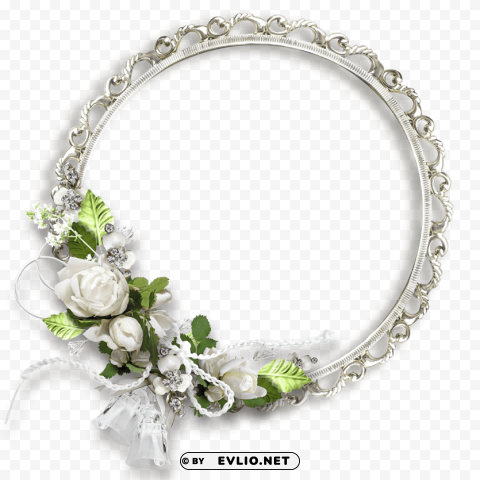 floral round frame PNG objects