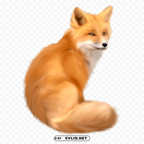 fox Isolated Artwork with Clear Background in PNG