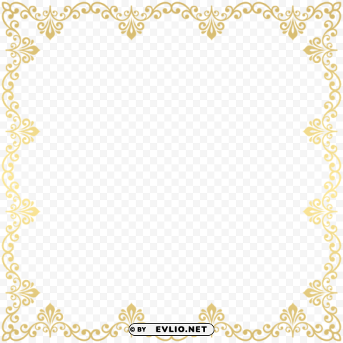 frame deco gold Transparent Cutout PNG Graphic Isolation