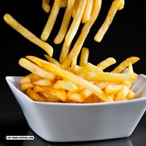 free Falling French Fries HD background PNG images with high-quality resolution