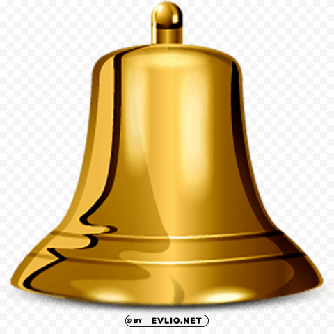Gold Bell - Clear Metallic Appearance - Image ID 5a4ff9a2 Clean Background Isolated PNG Character