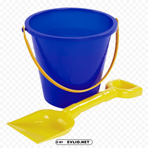 Sand Bucket and Spade Toy - Clear Background Beach Tools - Image ID c9c20446 Transparent PNG Isolated Subject