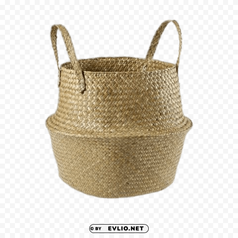 Seagrass Basket - Clear Background Natural Material - Image ID 26871ffc Transparent PNG Isolated Illustrative Element