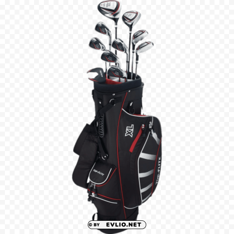 full set of golf clubs in bag Isolated Item with Transparent PNG Background