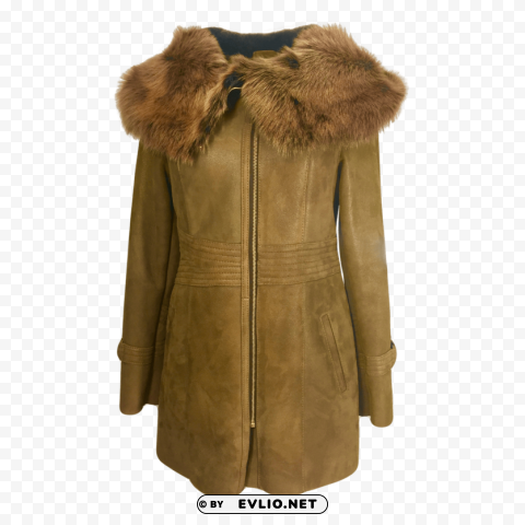 fur lined leather jacket PNG clipart with transparent background