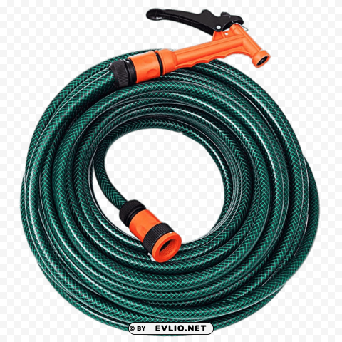 garden hose with nozzle Clean Background Isolated PNG Character