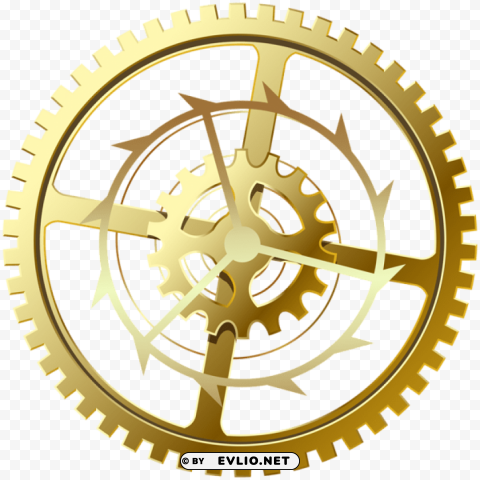 gear gold PNG Image with Transparent Isolated Graphic