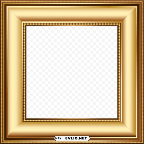 gold and brown photo frame Isolated Graphic on Clear Transparent PNG