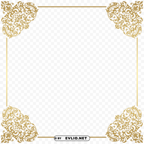 gold border frame deco png Transparent image